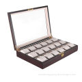 Wood watch storage case, 18 grids, multiple space lock design, superior quality